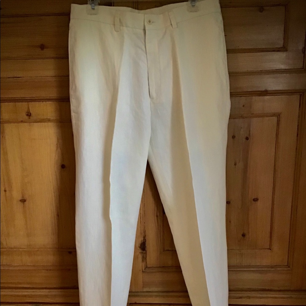 Joseph Abboud Cream Linen Pants